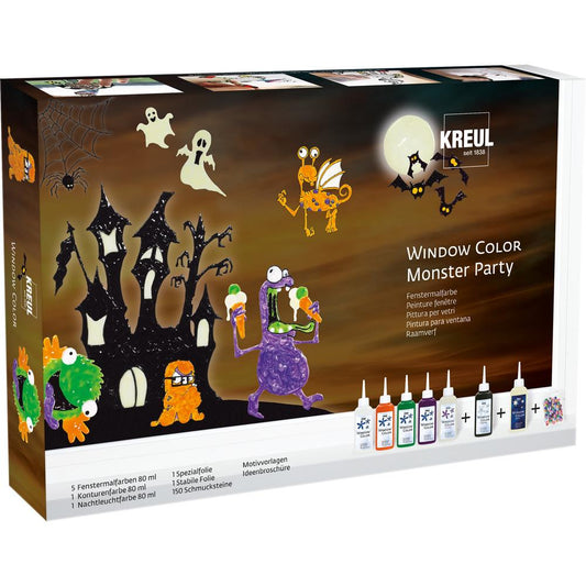 Vindusmalingssett – Monster Party (Kreul 42850)