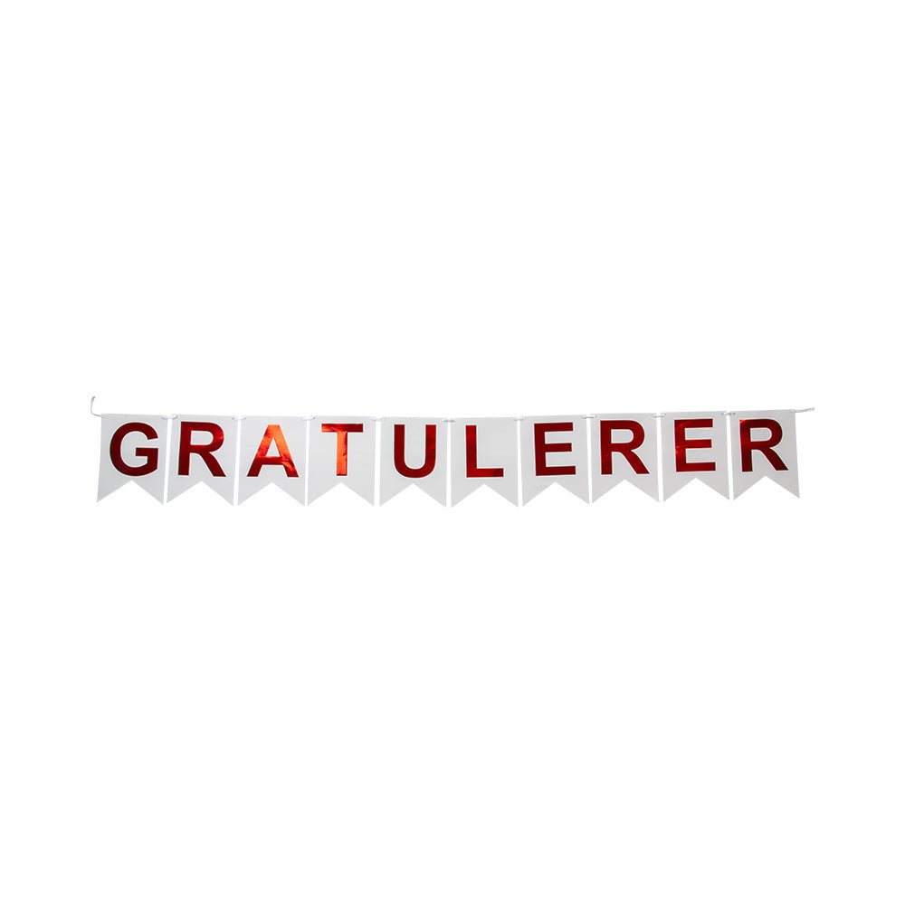 Flaggbanner – Gratulerer (3,6 meter) - Hilles.no