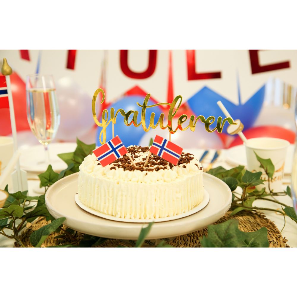 Cocktailflagg – Norsk flagg (50 stk) - Hilles.no