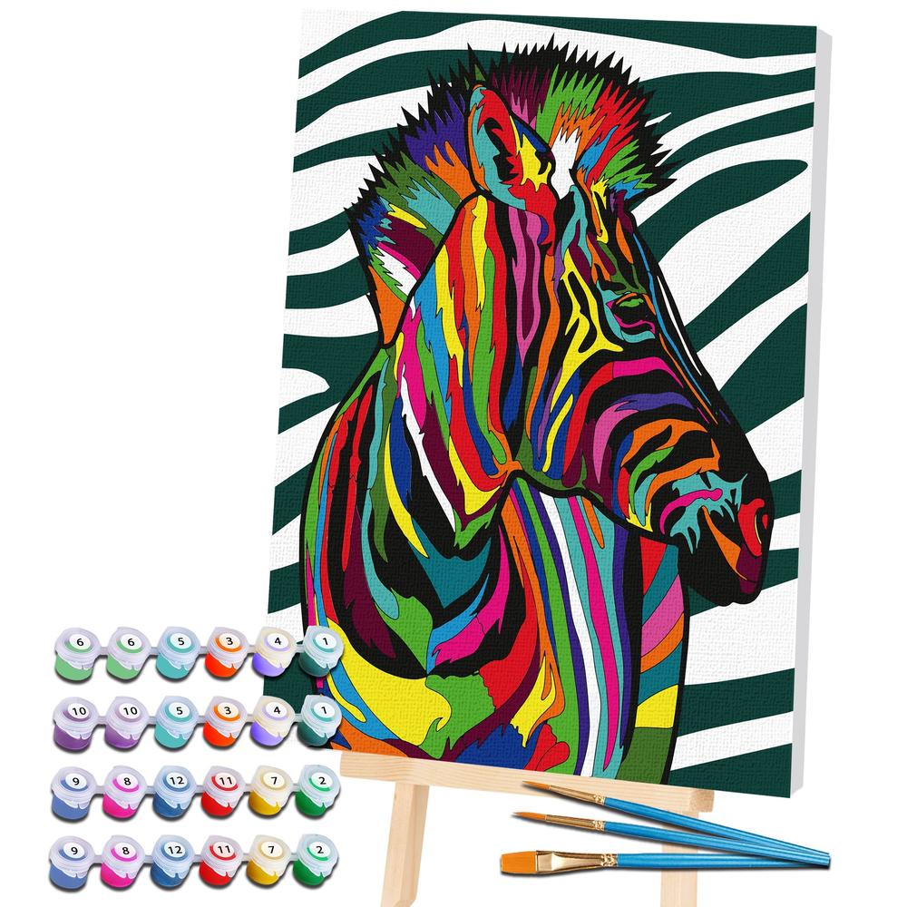 Mal etter Nummer: Zebra 40 cm x 30 cm