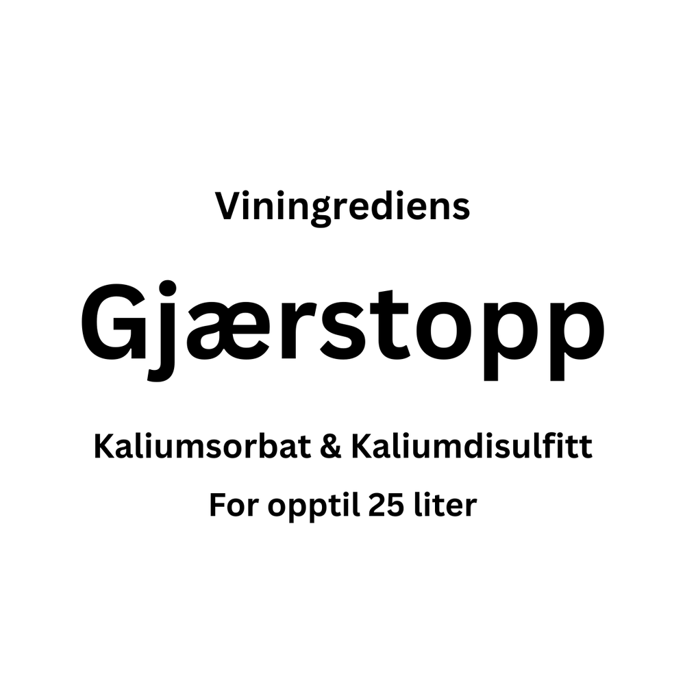 Gjærstopp – For 25 liter vin