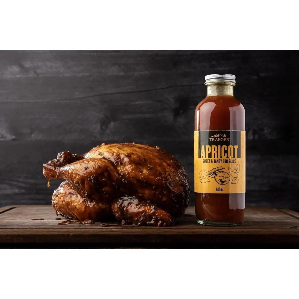 Traeger Apricot BBQ - saus 440 ml – søt og spicy saus til kylling og svin - Hilles.no