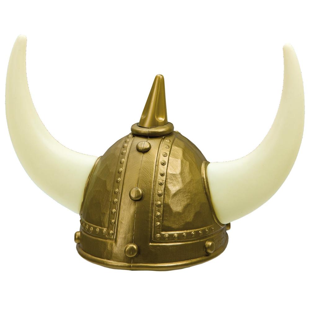 Vikinghjelm med horn – plast, voksenstørrelse - Hilles.no