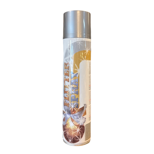 Sølv glitterspray – 400 ml