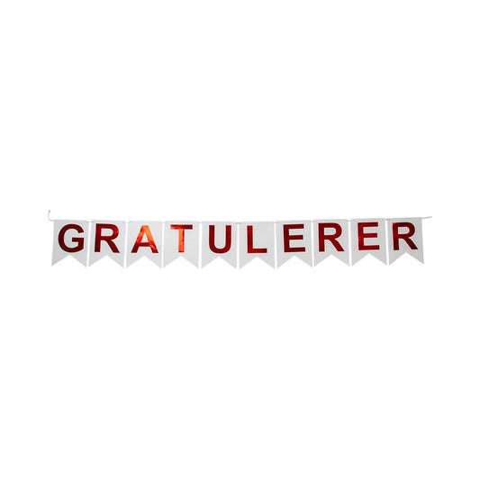 Flaggbanner – Gratulerer (3,6 meter) - Hilles.no