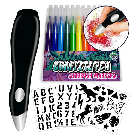 Splat Planet Airbrush Pen – graffiti-tusjer med stensiler