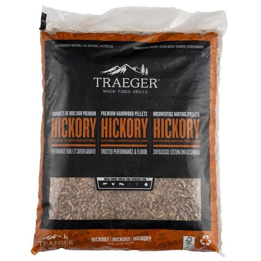Traeger Hickory Pellets 9 kg – kraftig røyksmak til ekte grillopplevelser - Hilles.no