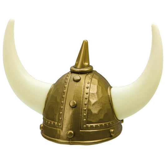 Vikinghjelm med horn – plast, voksenstørrelse - Hilles.no
